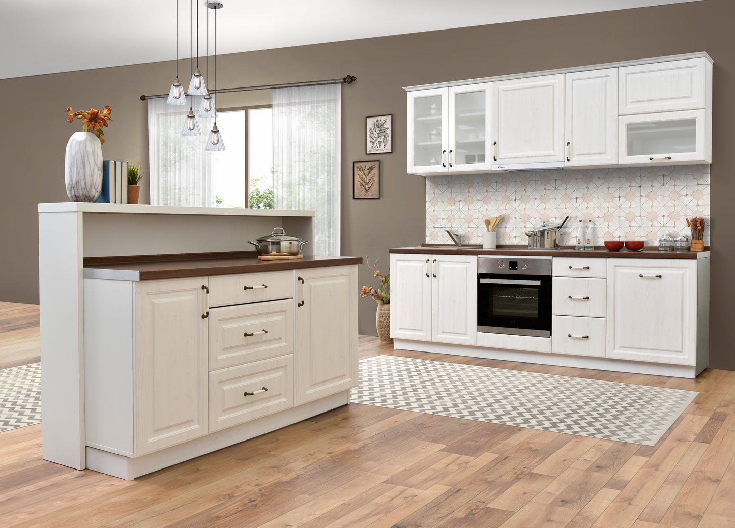 Модулна кухня Rustik в бяло