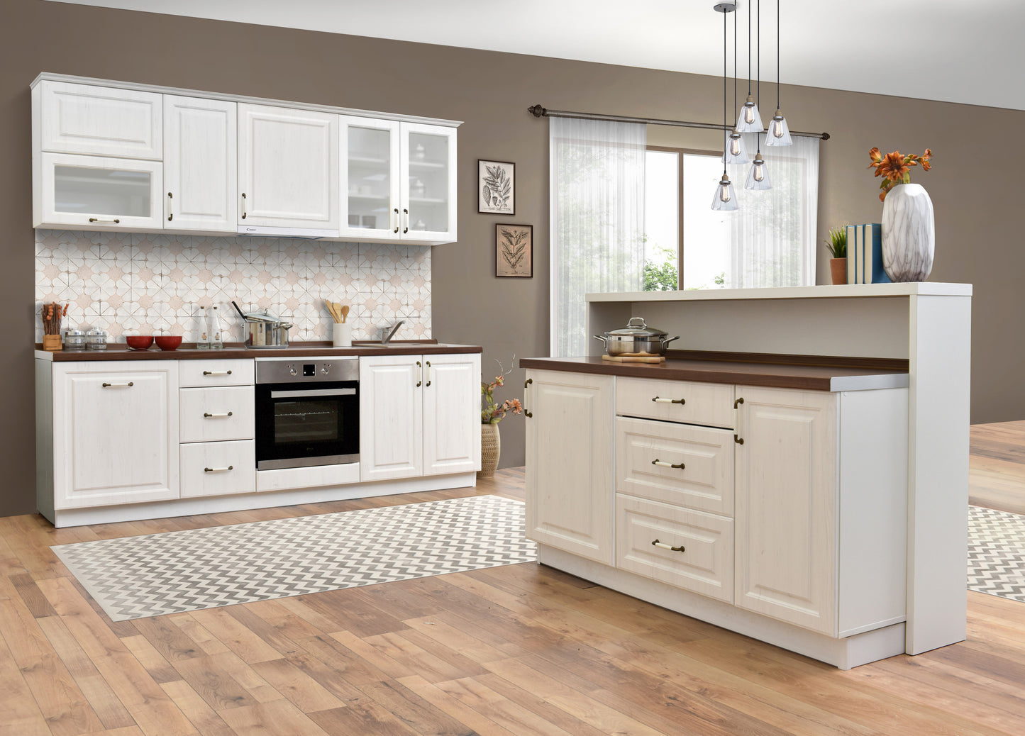 Модулна кухня Rustik в бяло