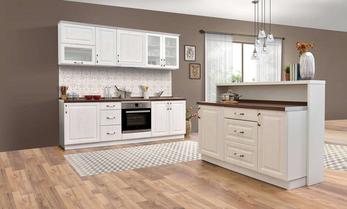 Модулна кухня Rustik в бяло