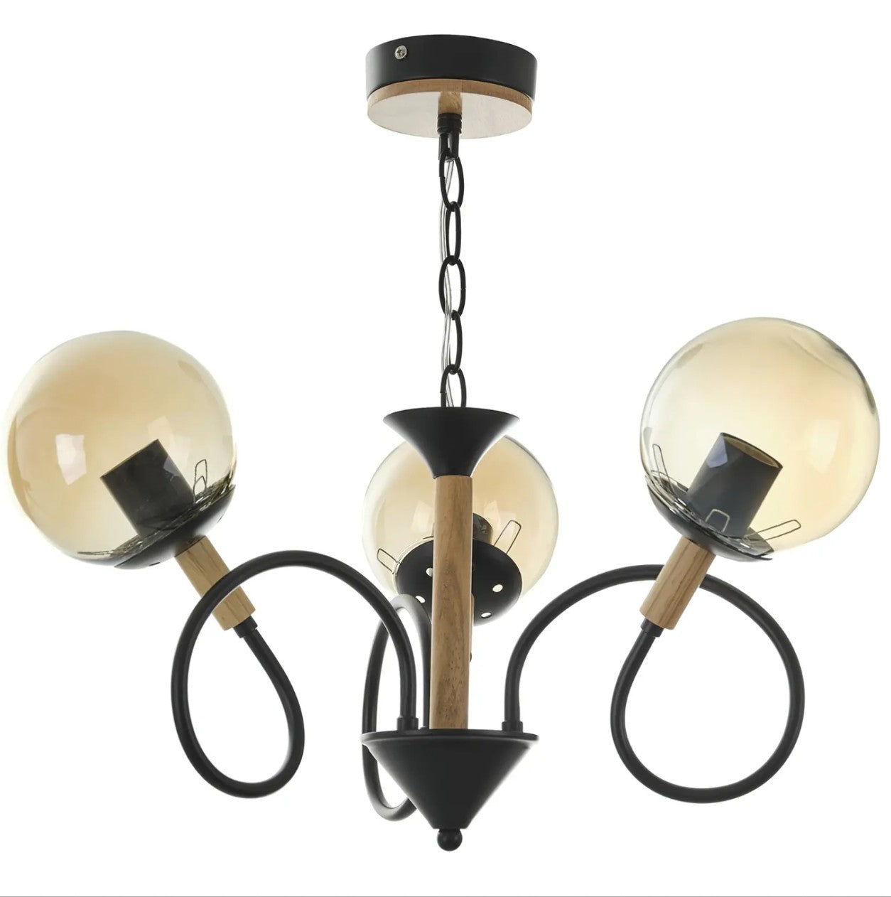 Полилей Lesbos, черен, elbulgaria, 3xE27, 4118/3 BK