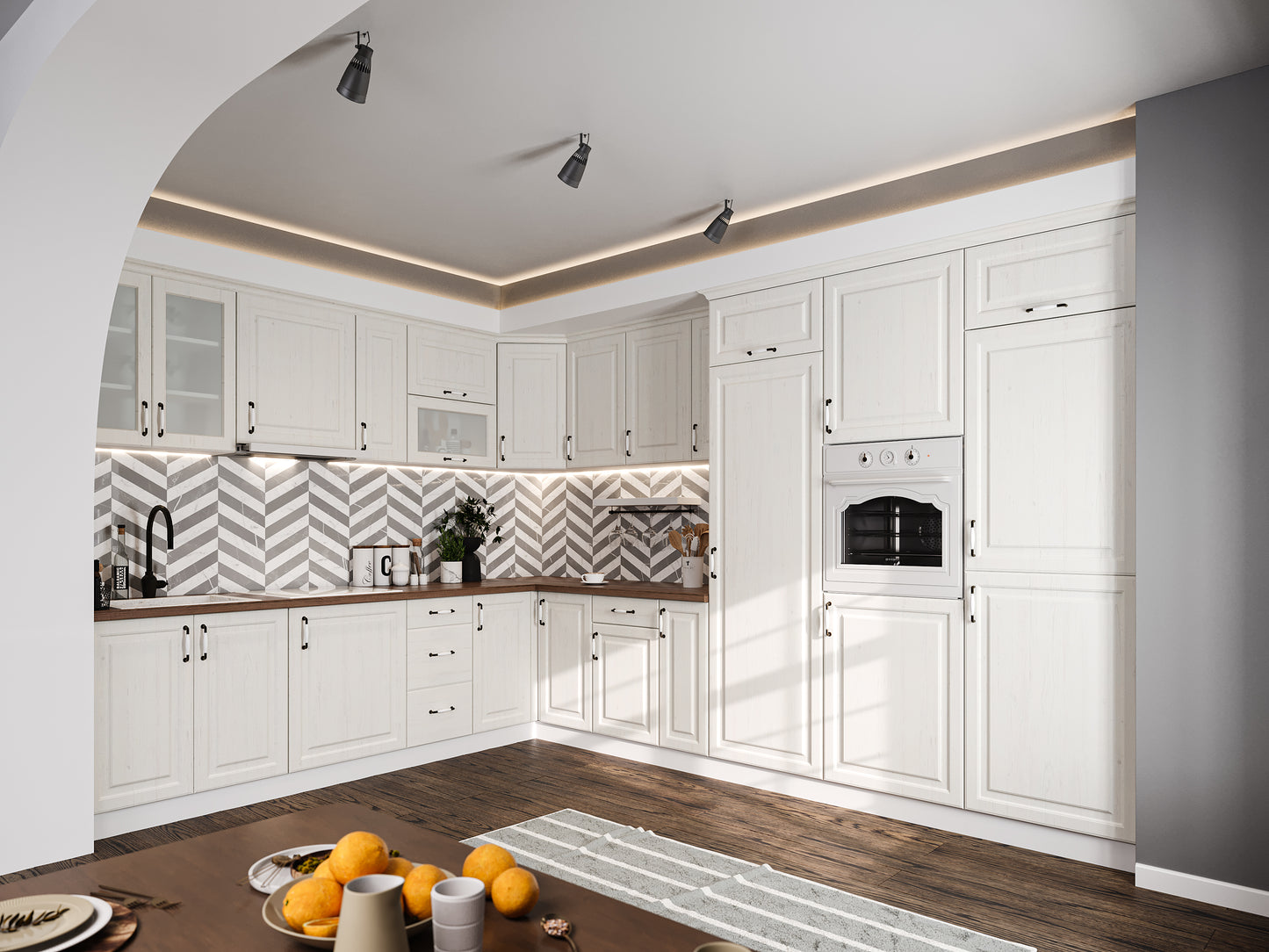 Модулна кухня Rustik в бяло