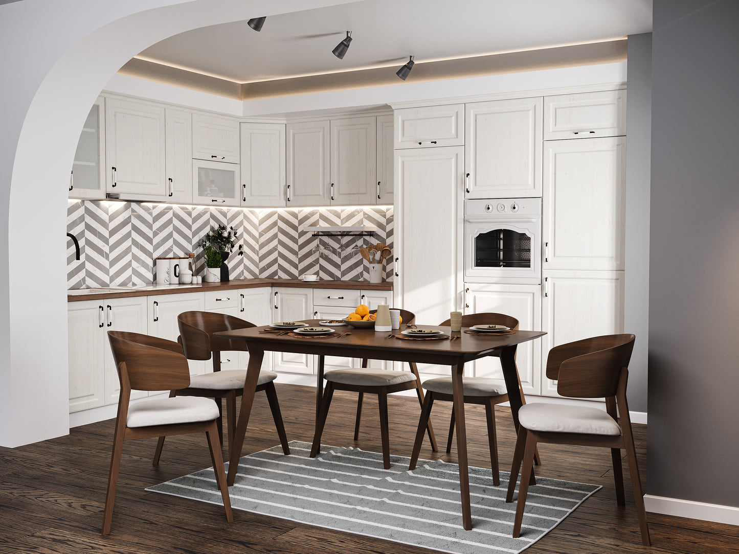 Модулна кухня Rustik в бяло