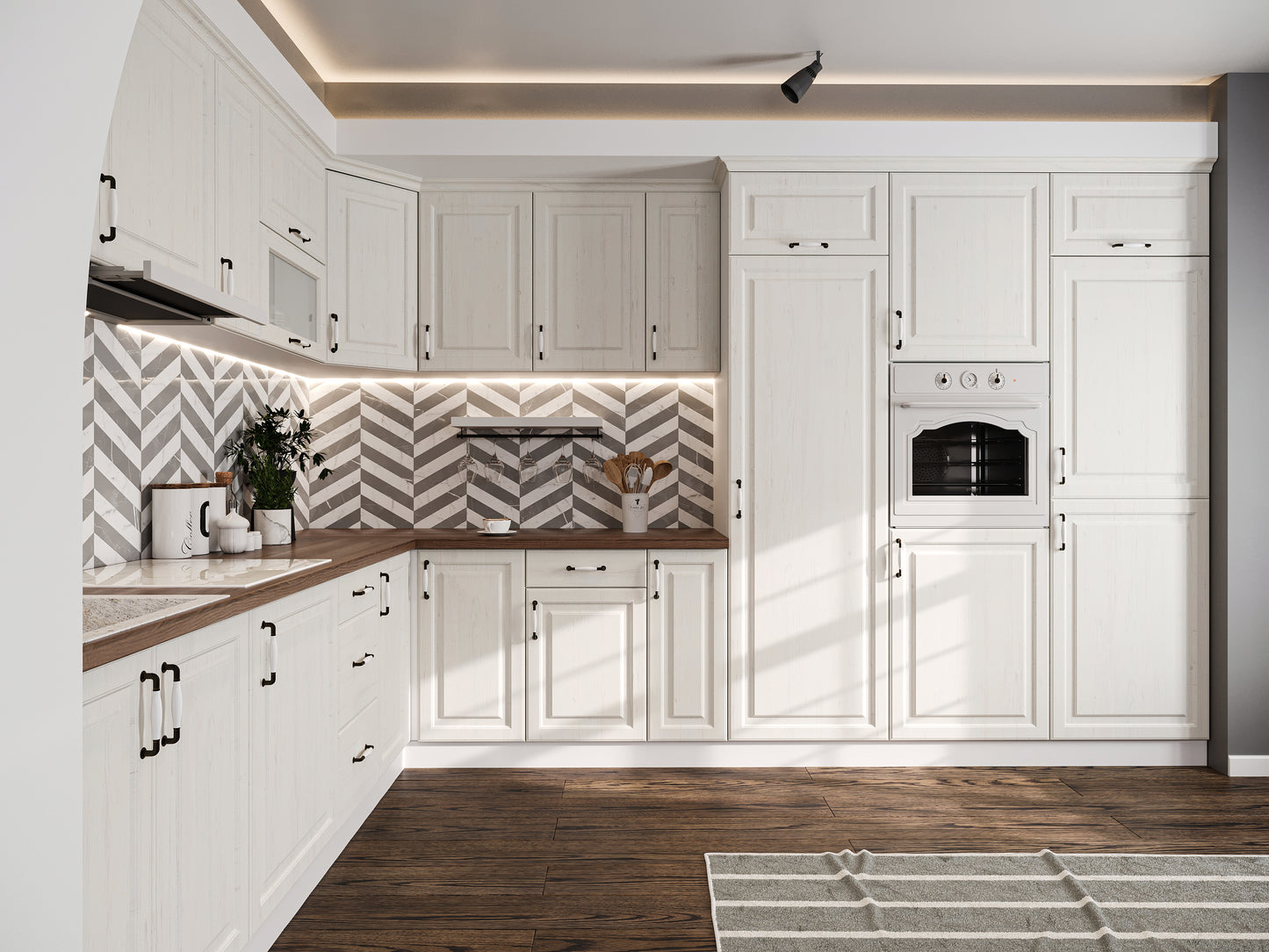 Модулна кухня Rustik в бяло