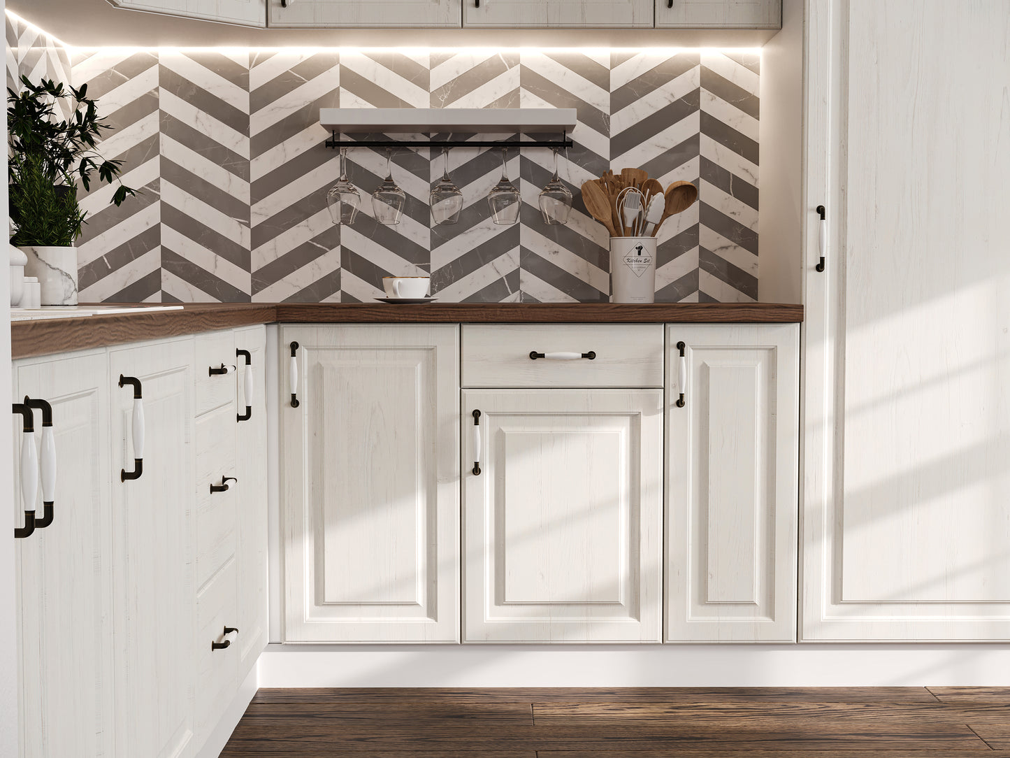 Модулна кухня Rustik в бяло