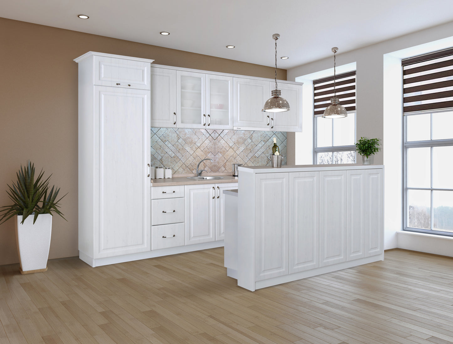 Модулна кухня Rustik в бяло