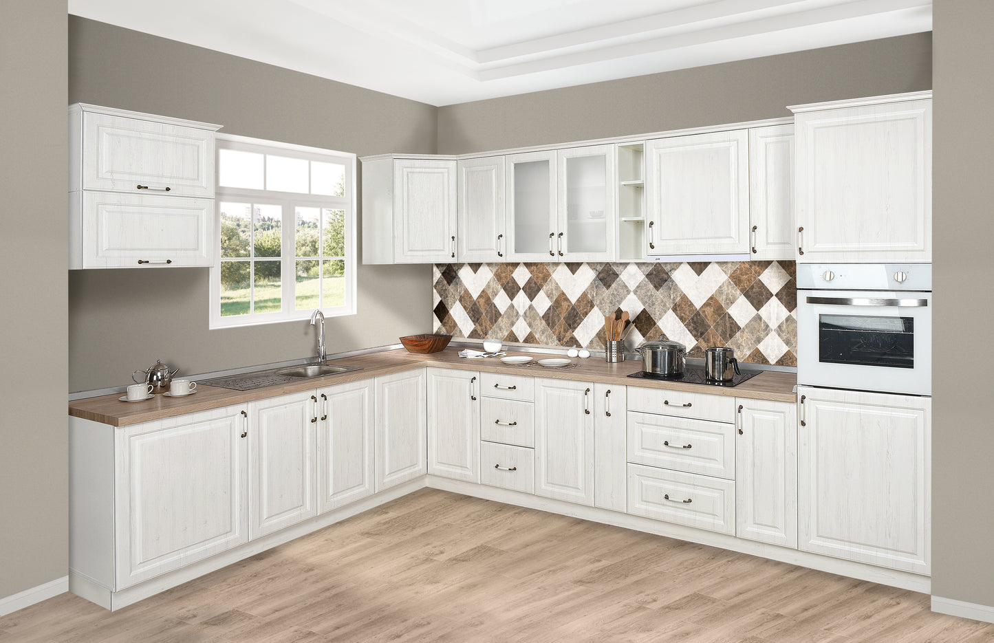 Модулна кухня Rustik в бяло